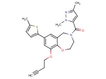 9-(3-butyn-1-yloxy)-4-[(1,3-dimethyl-1H-pyrazol-5-yl)carbonyl]-7-(5-methyl-2-thienyl)-2,3,4,5-tetrahydro-1,4-benzoxazepine
