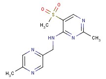 2-methyl-N-[(5-methylpyrazin-2-yl)methyl]-5-(methylsulfonyl)pyrimidin-4-amine