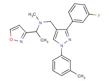 N-{[3-(3-fluorophenyl)-1-(3-methylphenyl)-1H-pyrazol-4-yl]methyl}-1-(3-isoxazolyl)-N-methylethanamine
