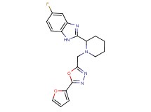 5-fluoro-2-(1-{[5-(2-furyl)-1,3,4-oxadiazol-2-yl]methyl}-2-piperidinyl)-1H-benzimidazole