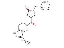4-[(3-cyclopropyl-1,4,6,7-tetrahydro-5H-pyrazolo[4,3-c]pyridin-5-yl)carbonyl]-1-(3-pyridinylmethyl)-2-pyrrolidinone