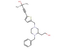 4-(5-{[4-benzyl-3-(2-hydroxyethyl)-1-piperazinyl]methyl}-2-thienyl)-2-methyl-3-butyn-2-ol