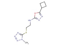 5-cyclobutyl-N-{2-[(1-methyl-1H-tetrazol-5-yl)thio]ethyl}-1,3,4-oxadiazol-2-amine