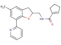N-{[5-methyl-7-(2-pyridinyl)-2,3-dihydro-1-benzofuran-2-yl]methyl}-1-cyclopentene-1-carboxamide