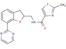 2-methyl-N-{[7-(2-pyrimidinyl)-2,3-dihydro-1-benzofuran-2-yl]methyl}-1,3-thiazole-4-carboxamide