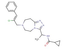 N-(1-{7-[(2Z)-2-chloro-3-phenyl-2-propen-1-yl]-6,7,8,9-tetrahydro-5H-[1,2,4]triazolo[4,3-d][1,4]diazepin-3-yl}ethyl)cyclopropanecarboxamide