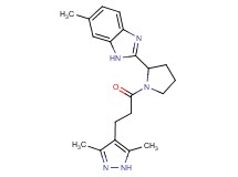 2-{1-[3-(3,5-dimethyl-1H-pyrazol-4-yl)propanoyl]-2-pyrrolidinyl}-6-methyl-1H-benzimidazole