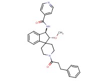 N-[(2R*,3R*)-2-methoxy-1'-(3-phenylpropanoyl)-2,3-dihydrospiro[indene-1,4'-piperidin]-3-yl]isonicotinamide
