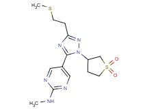 5-{1-(1,1-dioxidotetrahydro-3-thienyl)-3-[2-(methylthio)ethyl]-1H-1,2,4-triazol-5-yl}-N-methylpyrimidin-2-amine