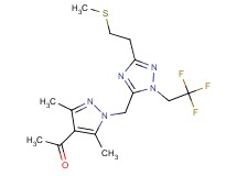 1-(3,5-dimethyl-1-{[3-[2-(methylthio)ethyl]-1-(2,2,2-trifluoroethyl)-1H-1,2,4-triazol-5-yl]methyl}-1H-pyrazol-4-yl)ethanone
