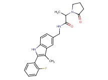 N-{[2-(2-fluorophenyl)-3-methyl-1H-indol-5-yl]methyl}-2-(2-oxopyrrolidin-1-yl)propanamide