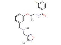 3-fluoro-N-{2-[3-({methyl[(4-methyl-1,2,5-oxadiazol-3-yl)methyl]amino}methyl)phenoxy]propyl}benzamide