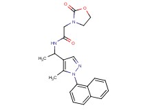 N-{1-[5-methyl-1-(1-naphthyl)-1H-pyrazol-4-yl]ethyl}-2-(2-oxo-1,3-oxazolidin-3-yl)acetamide