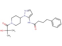 N-{1-[1-(2-hydroxy-2-methylpropanoyl)piperidin-4-yl]-1H-pyrazol-5-yl}-4-phenylbutanamide
