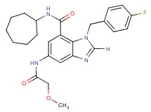 N-cycloheptyl-1-(4-fluorobenzyl)-5-[(methoxyacetyl)amino]-1H-benzimidazole-7-carboxamide