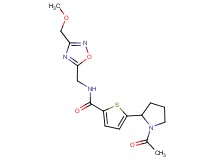 5-(1-acetyl-2-pyrrolidinyl)-N-{[3-(methoxymethyl)-1,2,4-oxadiazol-5-yl]methyl}-2-thiophenecarboxamide