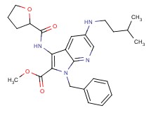 methyl 1-benzyl-5-[(3-methylbutyl)amino]-3-[(tetrahydro-2-furanylcarbonyl)amino]-1H-pyrrolo[2,3-b]pyridine-2-carboxylate
