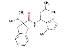 2-(dimethylamino)-N-[3-methyl-1-(1-methyl-1H-1,2,4-triazol-5-yl)butyl]-2-indanecarboxamide