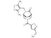 (1S*,5R*)-6-[(3,5-dimethylisoxazol-4-yl)methyl]-3-[(3-ethylisoxazol-5-yl)carbonyl]-3,6-diazabicyclo[3.2.2]nonan-7-one