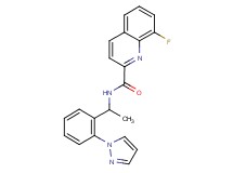 8-fluoro-N-{1-[2-(1H-pyrazol-1-yl)phenyl]ethyl}-2-quinolinecarboxamide