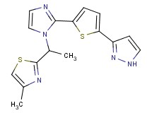 4-methyl-2-(1-{2-[5-(1H-pyrazol-3-yl)-2-thienyl]-1H-imidazol-1-yl}ethyl)-1,3-thiazole