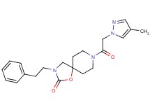 8-[(4-methyl-1H-pyrazol-1-yl)acetyl]-3-(2-phenylethyl)-1-oxa-3,8-diazaspiro[4.5]decan-2-one