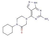 4-(6-amino-1H-pyrazolo[3,4-d]pyrimidin-4-yl)-1-cyclohexyl-2-piperazinone