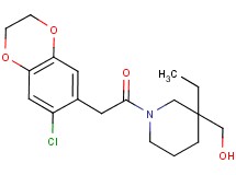 {1-[(7-chloro-2,3-dihydro-1,4-benzodioxin-6-yl)acetyl]-3-ethyl-3-piperidinyl}methanol