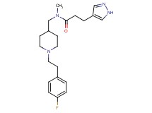 N-({1-[2-(4-fluorophenyl)ethyl]-4-piperidinyl}methyl)-N-methyl-3-(1H-pyrazol-4-yl)propanamide