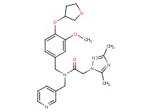 2-(3,5-dimethyl-1H-1,2,4-triazol-1-yl)-N-[3-methoxy-4-(tetrahydro-3-furanyloxy)benzyl]-N-(3-pyridinylmethyl)acetamide