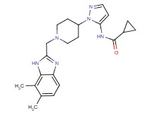 N-(1-{1-[(6,7-dimethyl-1H-benzimidazol-2-yl)methyl]piperidin-4-yl}-1H-pyrazol-5-yl)cyclopropanecarboxamide
