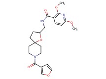N-{[8-(3-furoyl)-1-oxa-8-azaspiro[4.5]dec-2-yl]methyl}-2,6-dimethoxynicotinamide