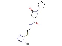 1-cyclopentyl-N-{2-[(4-methyl-4H-1,2,4-triazol-3-yl)thio]ethyl}-5-oxo-3-pyrrolidinecarboxamide