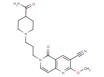 1-[3-(3-cyano-2-methoxy-5-oxo-1,6-naphthyridin-6(5H)-yl)propyl]piperidine-4-carboxamide
