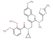 N-cyclopropyl-2,3-dimethoxy-N-[(7-methoxy-2-{methyl[(2-methyl-1,3-thiazol-4-yl)methyl]amino}-3-quinolinyl)methyl]benzamide
