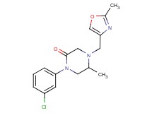 1-(3-chlorophenyl)-5-methyl-4-[(2-methyl-1,3-oxazol-4-yl)methyl]-2-piperazinone
