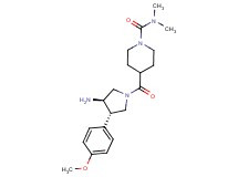 4-{[(3R*,4S*)-3-amino-4-(4-methoxyphenyl)pyrrolidin-1-yl]carbonyl}-N,N-dimethylpiperidine-1-carboxamide