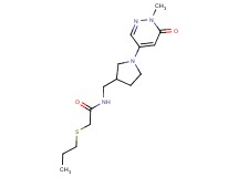 N-{[1-(1-methyl-6-oxo-1,6-dihydro-4-pyridazinyl)-3-pyrrolidinyl]methyl}-2-(propylthio)acetamide