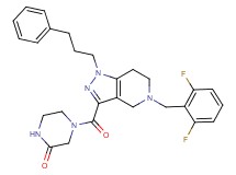 4-{[5-(2,6-difluorobenzyl)-1-(3-phenylpropyl)-4,5,6,7-tetrahydro-1H-pyrazolo[4,3-c]pyridin-3-yl]carbonyl}-2-piperazinone
