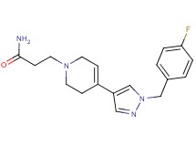 3-[4-[1-(4-fluorobenzyl)-1H-pyrazol-4-yl]-3,6-dihydropyridin-1(2H)-yl]propanamide