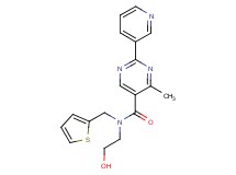 N-(2-hydroxyethyl)-4-methyl-2-pyridin-3-yl-N-(2-thienylmethyl)pyrimidine-5-carboxamide