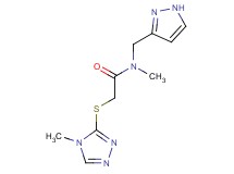 N-methyl-2-[(4-methyl-4H-1,2,4-triazol-3-yl)thio]-N-(1H-pyrazol-3-ylmethyl)acetamide