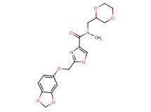 2-[(1,3-benzodioxol-5-yloxy)methyl]-N-(1,4-dioxan-2-ylmethyl)-N-methyl-1,3-oxazole-4-carboxamide