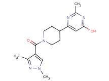 6-{1-[(1,3-dimethyl-1H-pyrazol-4-yl)carbonyl]-4-piperidinyl}-2-methyl-4-pyrimidinol