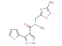 N-methyl-N-[(3-methyl-1,2,4-oxadiazol-5-yl)methyl]-3-(2-thienyl)-1H-pyrazole-4-carboxamide