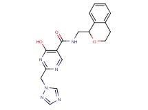 N-(3,4-dihydro-1H-isochromen-1-ylmethyl)-4-hydroxy-2-(1H-1,2,4-triazol-1-ylmethyl)pyrimidine-5-carboxamide