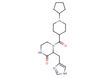 4-[(1-cyclopentylpiperidin-4-yl)carbonyl]-3-(1H-imidazol-4-ylmethyl)piperazin-2-one
