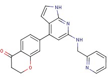 7-{6-[(pyridin-2-ylmethyl)amino]-1H-pyrrolo[2,3-b]pyridin-4-yl}-2,3-dihydro-4H-chromen-4-one
