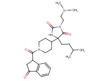 3-[2-(dimethylamino)ethyl]-5-(3-methylbutyl)-5-{1-[(3-oxo-2,3-dihydro-1H-inden-1-yl)carbonyl]-4-piperidinyl}-2,4-imidazolidinedione