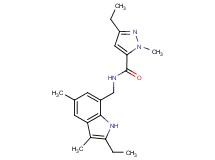 3-ethyl-N-[(2-ethyl-3,5-dimethyl-1H-indol-7-yl)methyl]-1-methyl-1H-pyrazole-5-carboxamide
